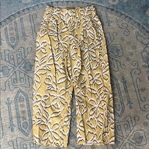 Kourt Cotton Yellow Patterned Pants